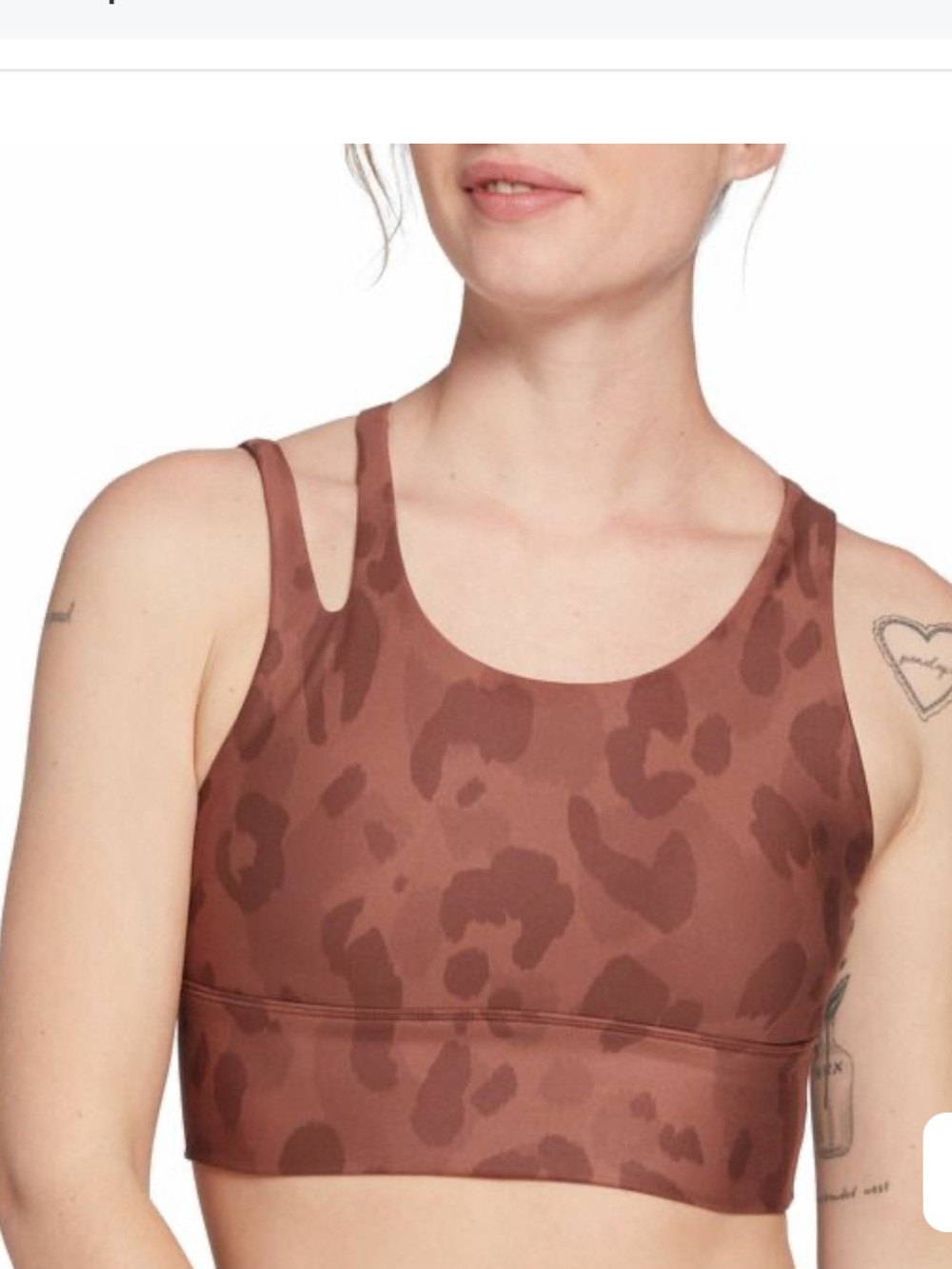 NWT Womens DSG Brown Tonal Leopard Mink Shadow Sports Bra Size 1X